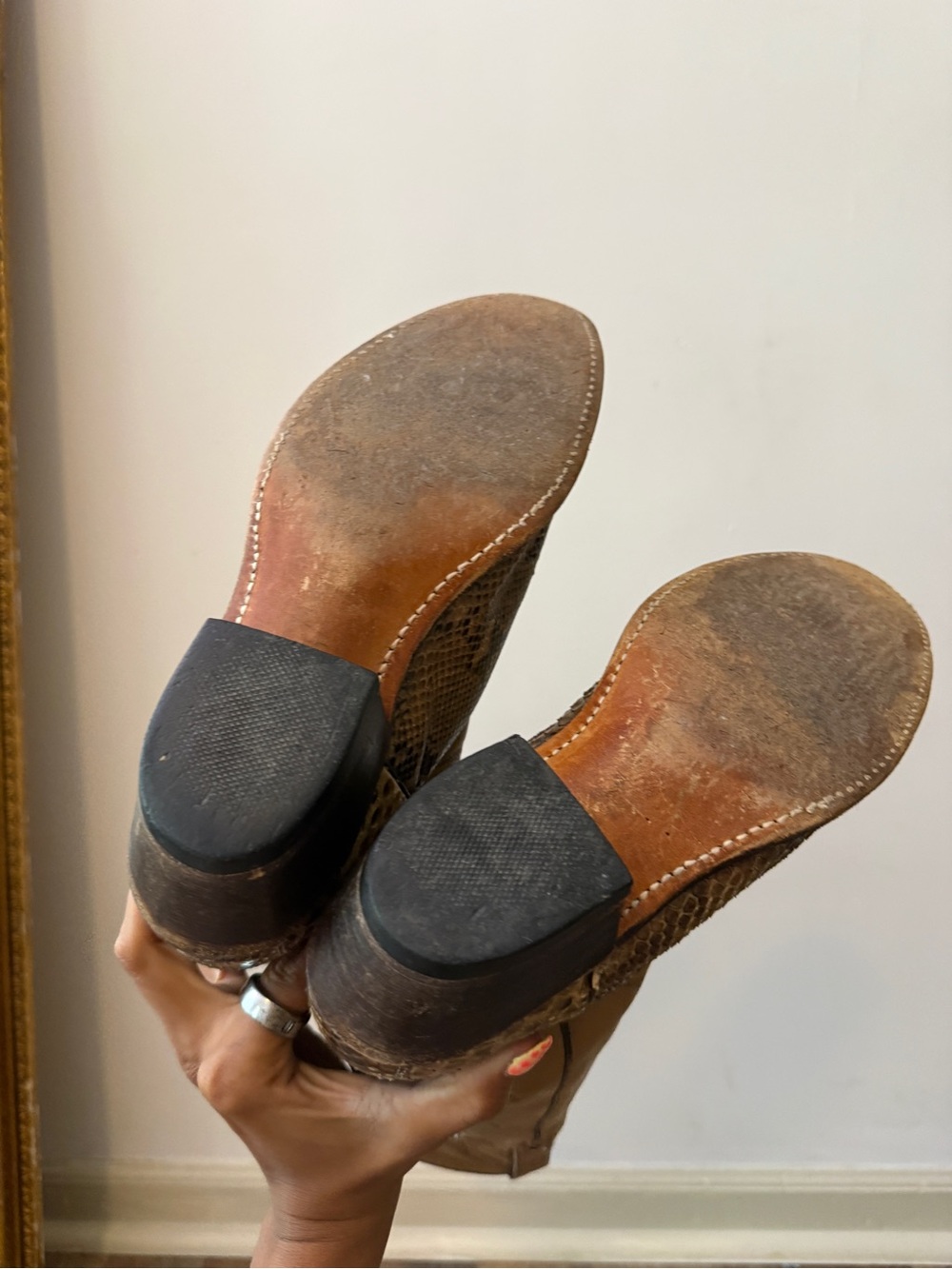 Vintage Python Snakeskin Cowboy Boots | USA Made - Picture 4 of 12